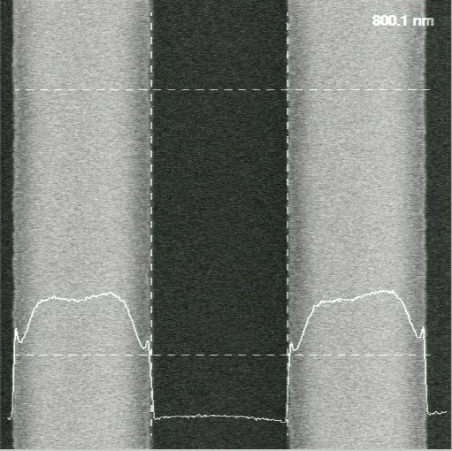 Wafer feature and measurement profile on the Hitachi CDSEM interface.
